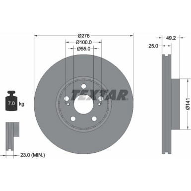 Bremsscheibe Toyota P. Avensis 01 | 92126403