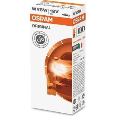 WY5W Osram | 12V 5W W2.1x9.5D 1Stk | Glassockel, Natural Amber (gelb) | 2827NA