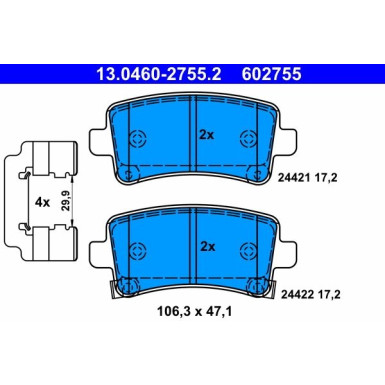 Bremsbelagsatz Saab T. 9-5 2,0-2,8 10-12 | 13.0460-2755.2