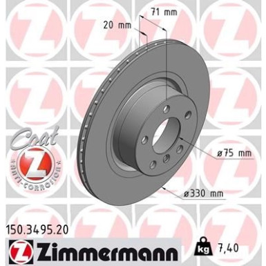 ZIMMERMANN Bremsscheibe | 150.3495.20