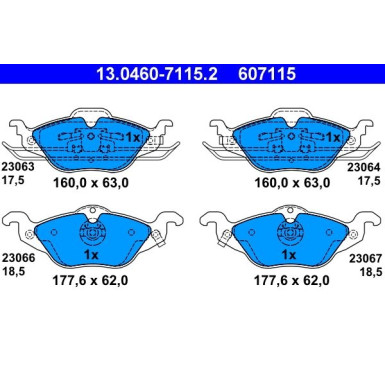 Bremsbelagsatz Opel P. Astra G | 13.0460-7115.2