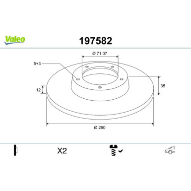VALEO Bremsscheibe | 197582