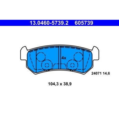 ATE Bremsbeläge | 13.0460-5739.2