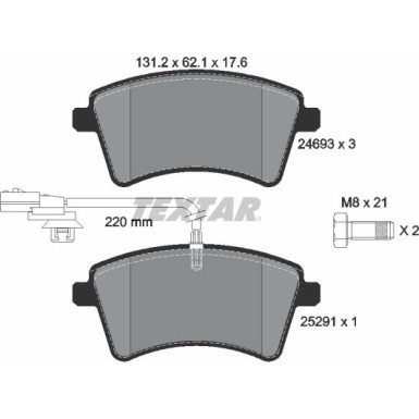 Bremsbelagsatz Renault P. Kangoo 08- Mit Sensor | 2469306