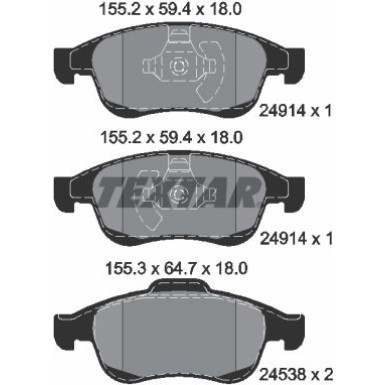 Bremsbelagsatz Renault P. Megane 08-/Duster/Lodgy/Dokker | 2491401