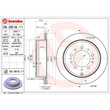 Bremsscheibe HA | TOYOTA Land Cruiser,LEXUS LX 08 | 09.D618.11