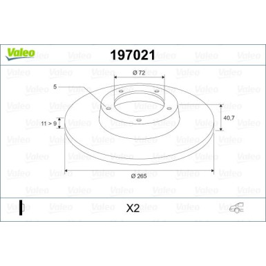 VALEO Bremsscheibe | 197021