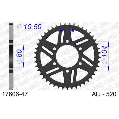 AFAM Kettenrad ALU 47 Zähne | für 520, ZX6R | 17606-47