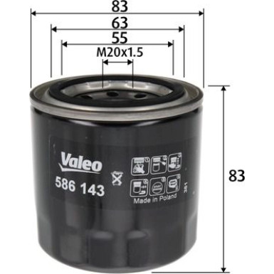 VALEO Ölfilter | 586143