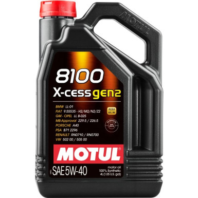 Motul 8100 X-cess gen2 5W-40 A3/ B4 4 Liter | 109775