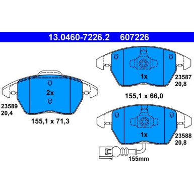 Bremsbelagsatz Audi P. A1/Tt 1.2-2.0 07 | 13.0460-7226.2