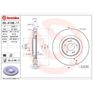 84 481 075 Bremsscheibe VA | MITSUBISHI Lancer 07 | 09.A196.11