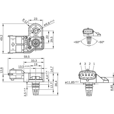 Drucksensor | CHEVROLET,OPEL | 0 281 006 051