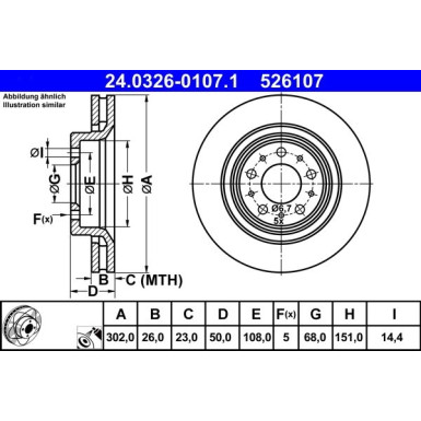 Bremsscheibe Volvo P. S70/V70/C70 96-05 Power Disc | 24.0326-0107.1