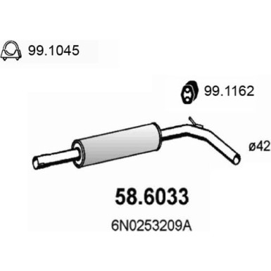 Mittelschalldämpfer | VW Polo 94 | 58.6033