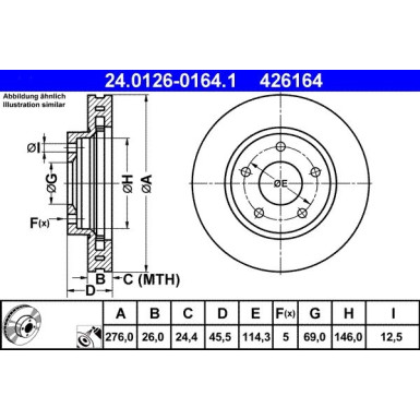 Bremsscheibe Mitsubishi P. Lancer 08 | 24.0126-0164.1