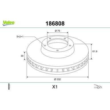 VALEO Bremsscheibe | 186808