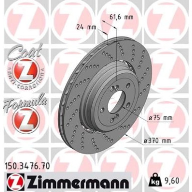 ZIMMERMANN Bremsscheibe | 150.3476.70