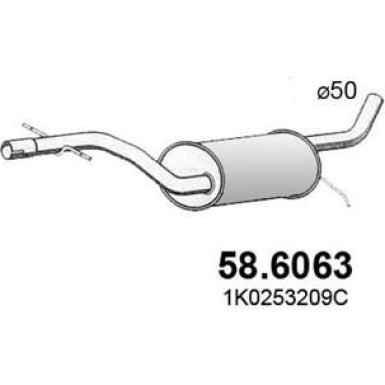 Mittelschalldämpfer | VW Golf V Plus 1.6 Fsi 03 | 58.6063