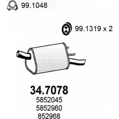 Endschalldämpfer | OPEL Corsa 93 | 34.7078