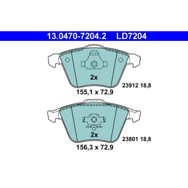 Bremsbelagsatz Volvo P. C70/S40/V40/V50 04- Keramik | 13.0470-7204.2