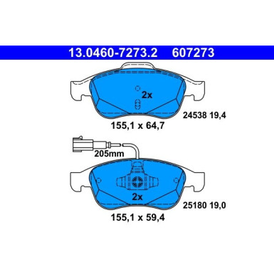 Bremsbelagsatz Alfa P. Giulietta 1.4/1.6 Jtdm 10 | 13.0460-7273.2