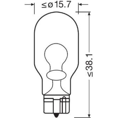 W16W Osram | 12V 16W W2,1X9,5D | GLASSOCKEL | 921