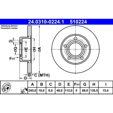 Bremsscheibe Vw T. Passat 1.9-2.8 96-05 Power Disc | 24.0310-0224.1