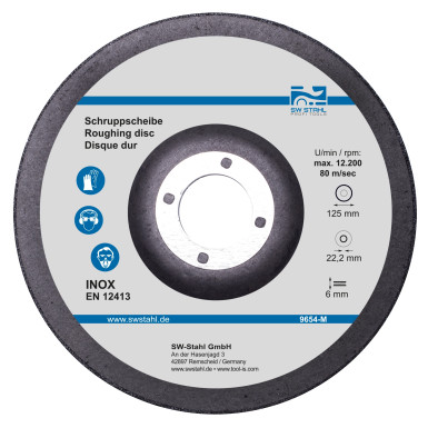 SW-Stahl Schruppscheibe-Metall | 125 x 6,0 x 22 mm | 9654-M