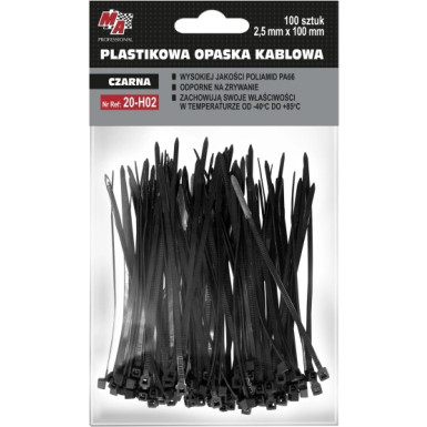 Kabelbinder 2,5X100 (1 Pack = 100 Stück) Schwarz | 20-H02