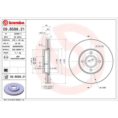 Bremsscheibe VA | FORD | 09.B588.21