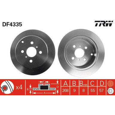 Bremsscheibe Toyota T. Corolla | DF4335