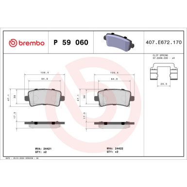 BREMBO Bremsklötze HA | OPEL Insignia | P 59 060