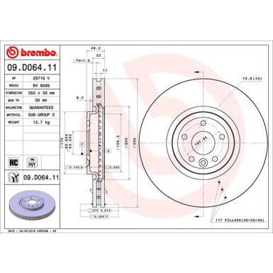 Bremsscheibe VA | JAGUAR XF 15 | 09.D064.11