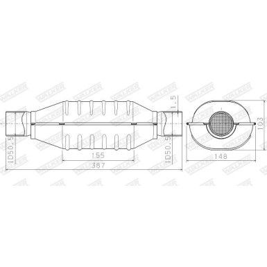 91 / Universal Katalysator | 1/1 Rohrd. 50,8 mm | 65995