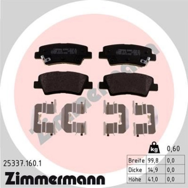 ZIMMERMANN Bremsbeläge | 25337.160.1