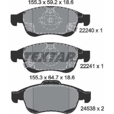 Bremsbelagsatz Fiat P. 500X 1.3-1.6D Multijet 14 | 2224001