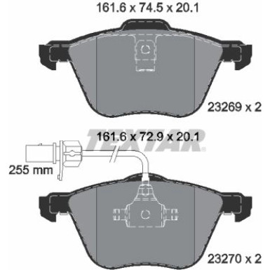 Bremsbelagsatz Vw P. T4 05/97 16' | 2326903