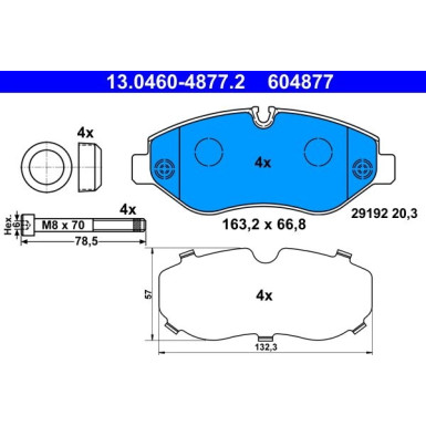 Bremsbelagsatz Db P. Viano/Vito/Sprinter 03 | 13.0460-4877.2