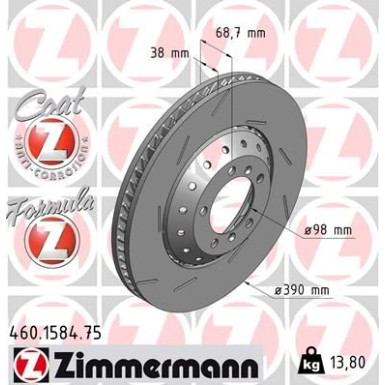 ZIMMERMANN Bremsscheibe | 460.1584.75