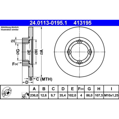 Bremsscheibe Daewoo P. Matiz 0,8-1,0 98-05 | 24.0113-0195.1