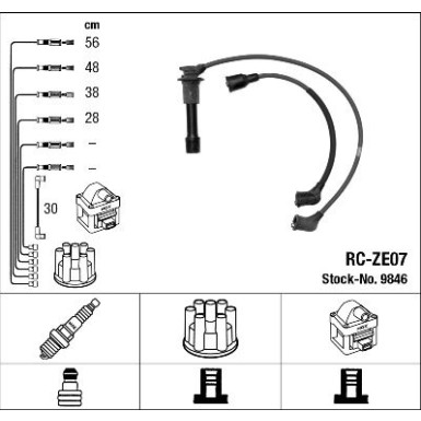 RC-ZE07 NGK | Zündkabelsatz | MAZDA 323 III 85-91 | 9846