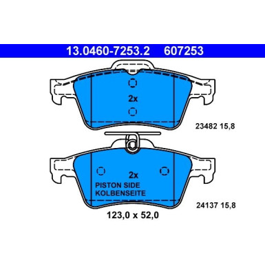 Bremsbelagsatz Citroen T. C5 1.6-3.0 08 | 13.0460-7253.2