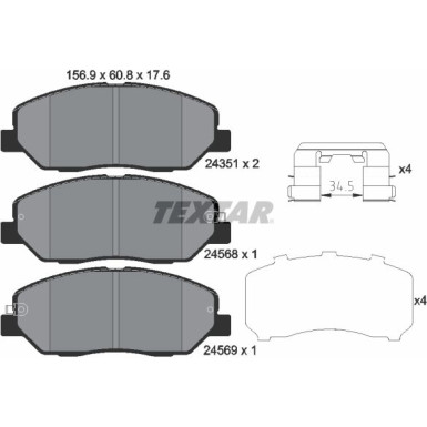 Bremsbelagsatz Hyundai P. Santa Fe 06-/Sorento 09-/Ssangyong 10 | 2435101