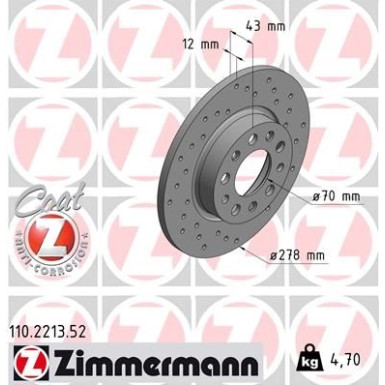 Bremsscheibe HA | ALFA FIAT 500x JEEP 11 | 110.2213.52