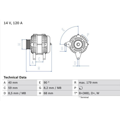 Lichtmaschine | VW T4 | 0 986 040 360