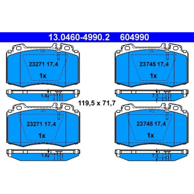 Bremsbelagsatz Db P. W163/W220 280-600 | 13.0460-4990.2