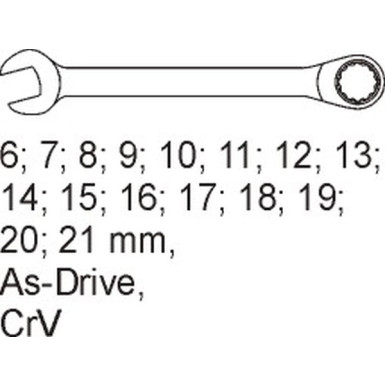 Maul-Ringschl÷ssel 16-Tlg. 6-21mm In Schubladeneinlage | YT-5531