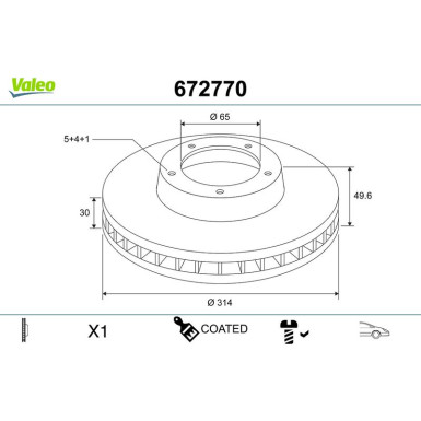 VALEO Bremsscheibe | 672770