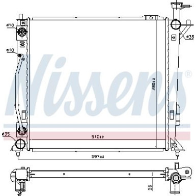 Wasserkühler PKW | Hyundai Santa Fe 12 | 606482